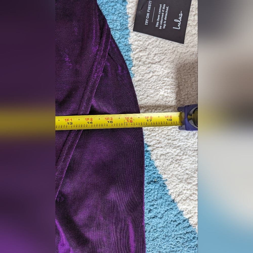 NWT Lulu's Purple Metallic Shimmer Dress - Picture 10 of 14